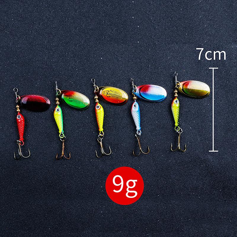 Fishing Spinner Bait 9G Spoon Lure Metal Baits Treble Hook Artificial Fish Wobbler Feeder Carp Spinnerbait