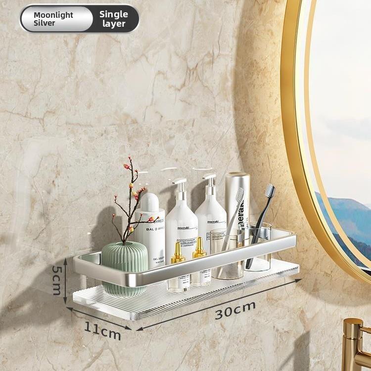 Acrylic Floating Wall Mounted Shelf Wall Mount Storage Rack For Kitchen Bathroom