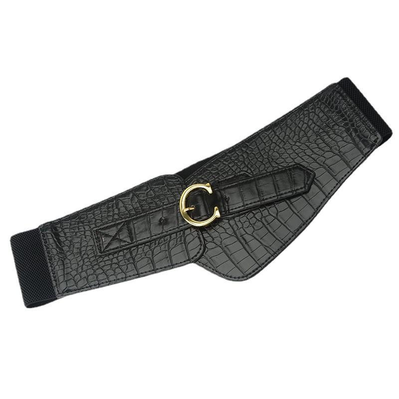 Leather Womens Elastic Waist Belt With Pin Closure For Formal Or Casual Attire