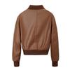 Damen Lederjacke Damen Herbst und Winter Neu Stehkragen Lokomotive Pilot Jacke PU Straße Kurzes Oberteil