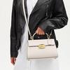 Coach Eliza 27 Classic Monogram Oval Lock Flap Hardware Leather Shoulder Crossbody Tote Bag Large Women handbags Chalk-White CP006-IMCHK
