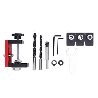 3 In 1 Pocket Hole Jig Kit Aluminum Alloy 8mm 10mm 15mm Dowel Guide Woodworking Puncher
