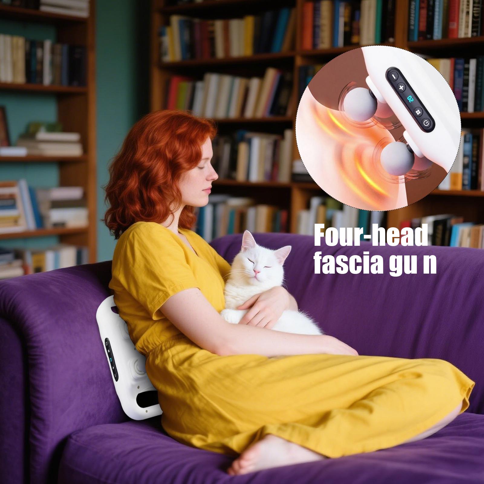 

Deep Tissue Massager Back Massager with 4 Massage Heads 6-Speed Mode Muscle Relaxation Device for Home Gym Athletic Training Men China Mainland