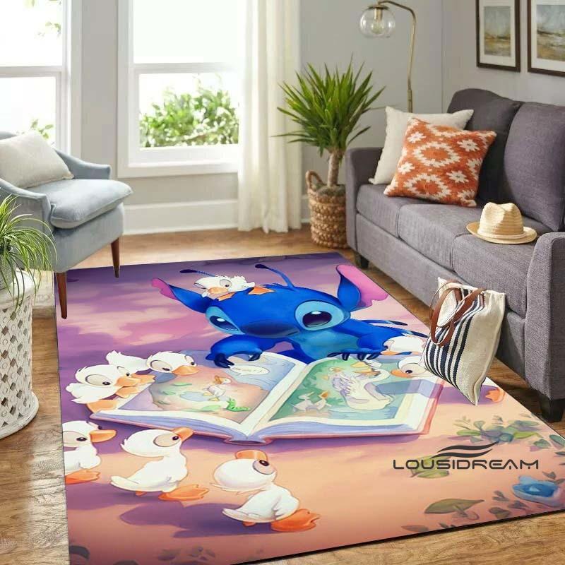 Personalized name-customized rug, "Stitch" print, suitable for living rooms, bedrooms, large-sized soft rug, home décor, sofa