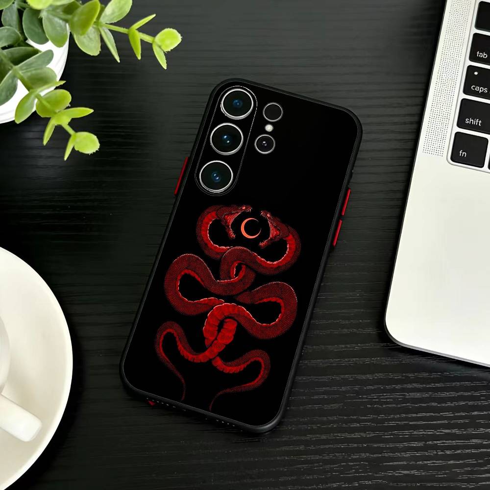 Classic Snake Phone Case For Samsung S26,S25,S24,S23,S22,S21,S20,Plus,Fe,Lite,Others Black Cover