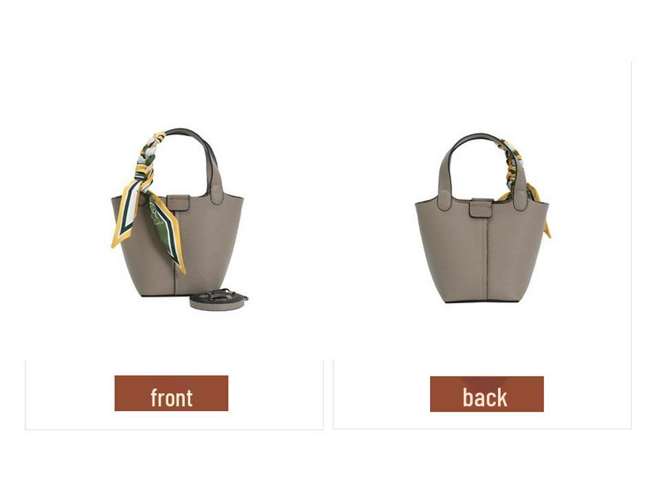 2025 Summer Fashion Genuine Leather Women's Basket Handbag - Versatile Crossbody Bucket Bag