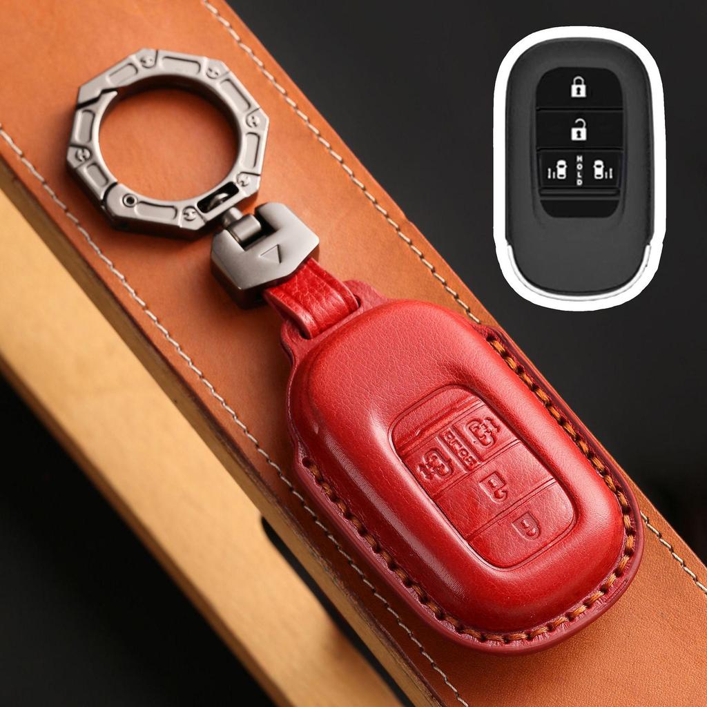 2024 Honda Odyssey & Elysion Key Cover: Genuine Leather Remote Control Case with Buckle.