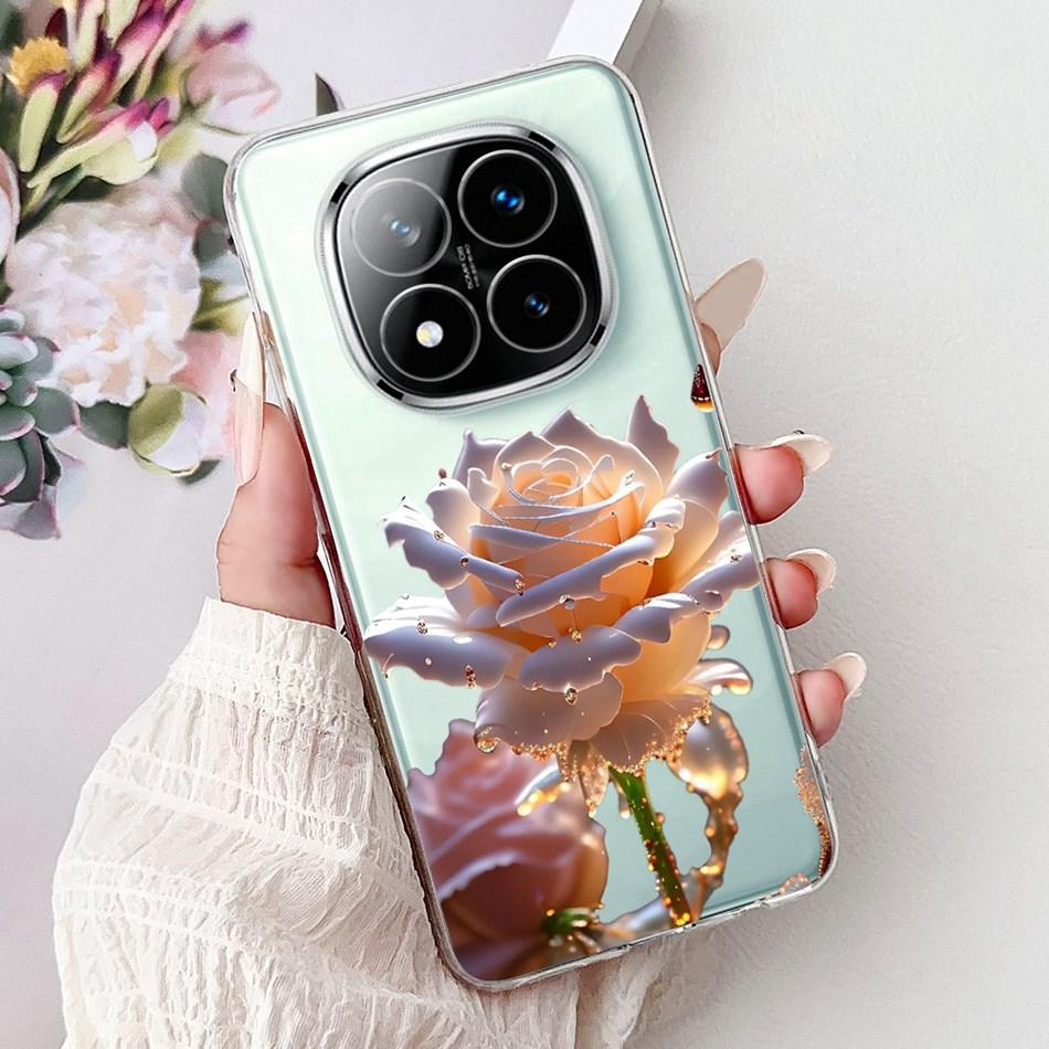 For Xiaomi Redmi Note 14 Pro+ Elegant Floral Butterfly Phone Case For Redmi Note14 Pro Plus 5G Soft Silicone TPU Cases