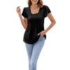 Spring And Summer New Solid Color Short-sleeved T-shirt Fashion Casual Square Collar Tops For Women
