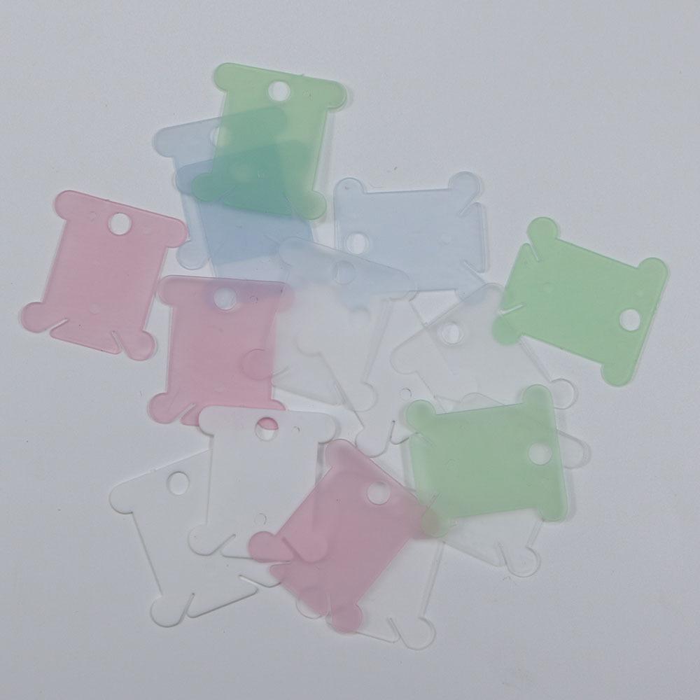 

Embroidery Floss Organizer Set: 5-Color Plastic Bobbins & Winder Pink