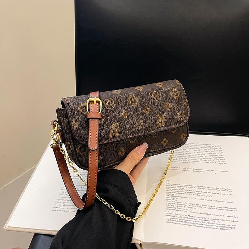 New Women's Chain Bag Printed Luxury Designer Crossbody Bag Shoulder Bag Large Capacity Commuter Bag