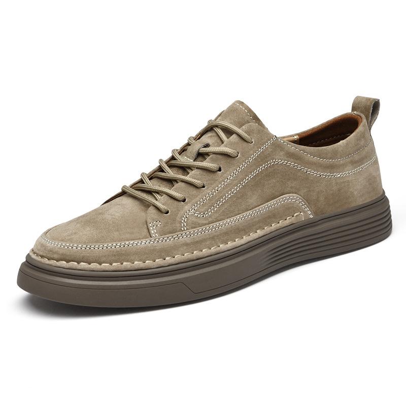 Men's shoes casual board shoes men's sports casual shoes breathable matte suede pigskin shallow mouth round head daily versatile shoes