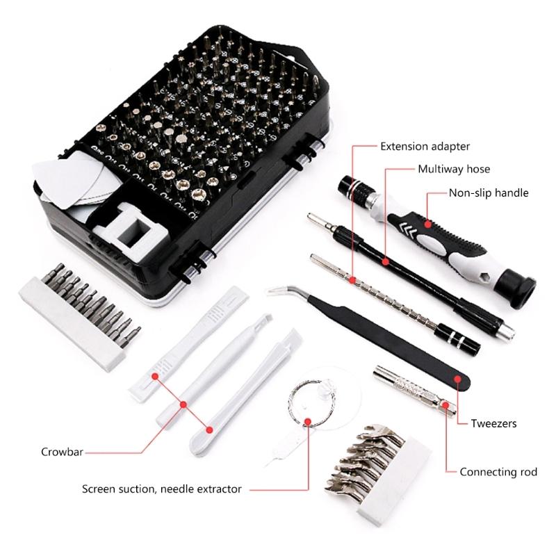 Elektronik-Präzisionsschraubendreher-Set 138 in 1 mit magnetischem Bit-Reparatur-Werkzeugsatz für Handy, Computer, Laptop, PC