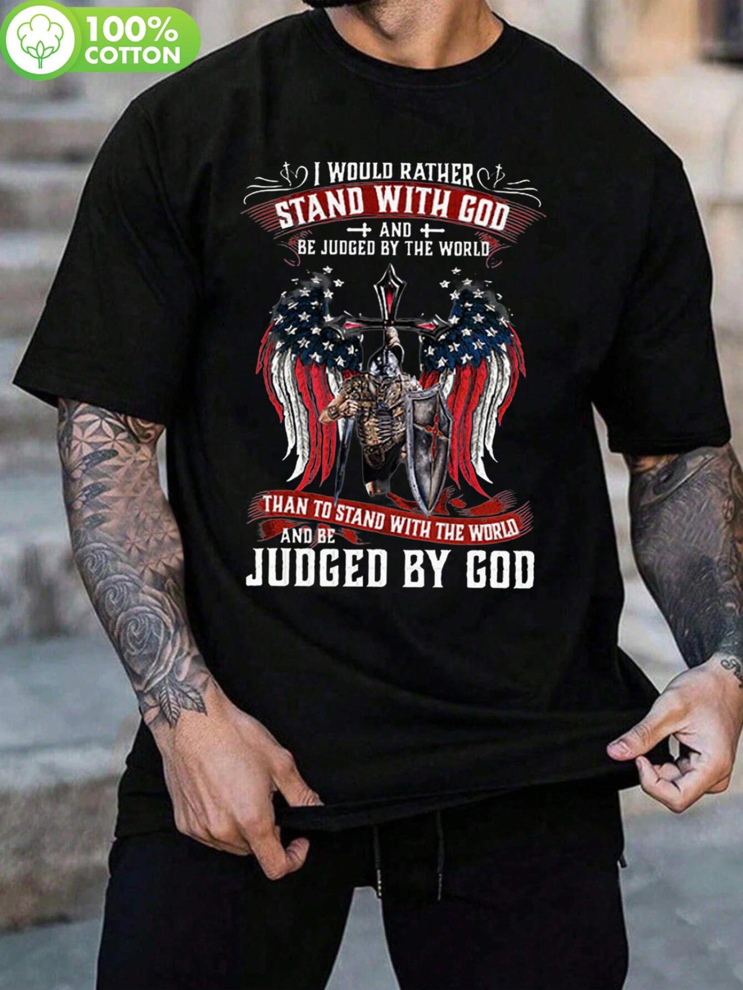Plus Size Patriotic Christian T-shirt - Soft 100% Cotton M