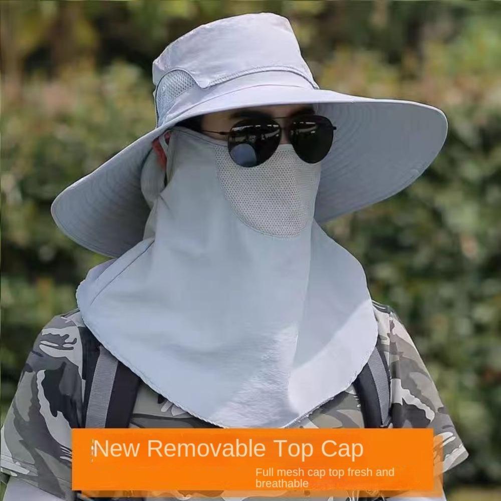 Caps Mask Set Bucket Hat Sunscreen Sun Hat Fishing Caps Fisherman Hat  Climbing