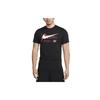 Nike Logo Graphic Ribbed Crew Neck T-Shirt Men Tops Black FJ2359-010