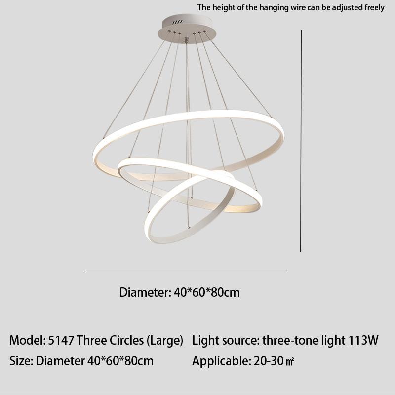 Dining Room Ring Chandelier Led Hanging Lamp Round Circle Black Chandelier for Living Room Bedroom Kitchen Indoor Decor Lighting