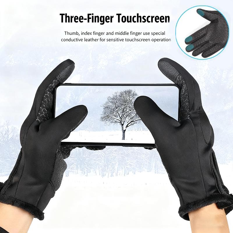 Winter Motorcycle Riding Warm Gloves for Men Touch Screen Thick Protective Waterproof Gloves Outdoor Cycling Skiing Equipment