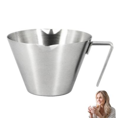 Odměrka na espresso s dvojitou stupnicí z nerezové oceli s výlevkou ve tvaru V, 100ml espresso shots s rukojetí, nástroj pro vážení kávových zrn pro baristy