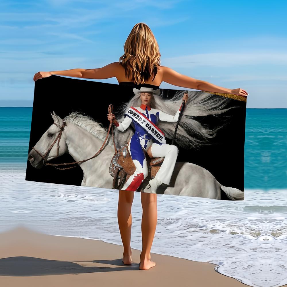 Singer Beyonce Cowboy Carter Towel Beach Super Lightweight Bath Blanket Multi-Purpose Travel Swimming Pool