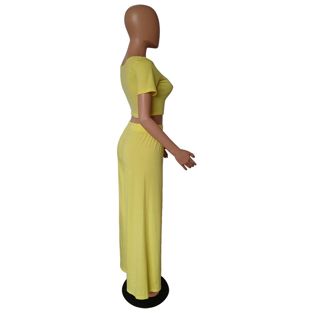 YM-8439 Women's Summer Solid Color Loose Casual Suit - European & American Style Fashion