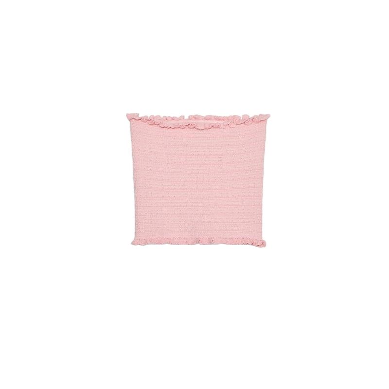

Strapless Straight Collar Knitting Tube Top Tops 4192043 Small Pleated Hem High Waist Knitted Skirt 4192042 Pink Tops L