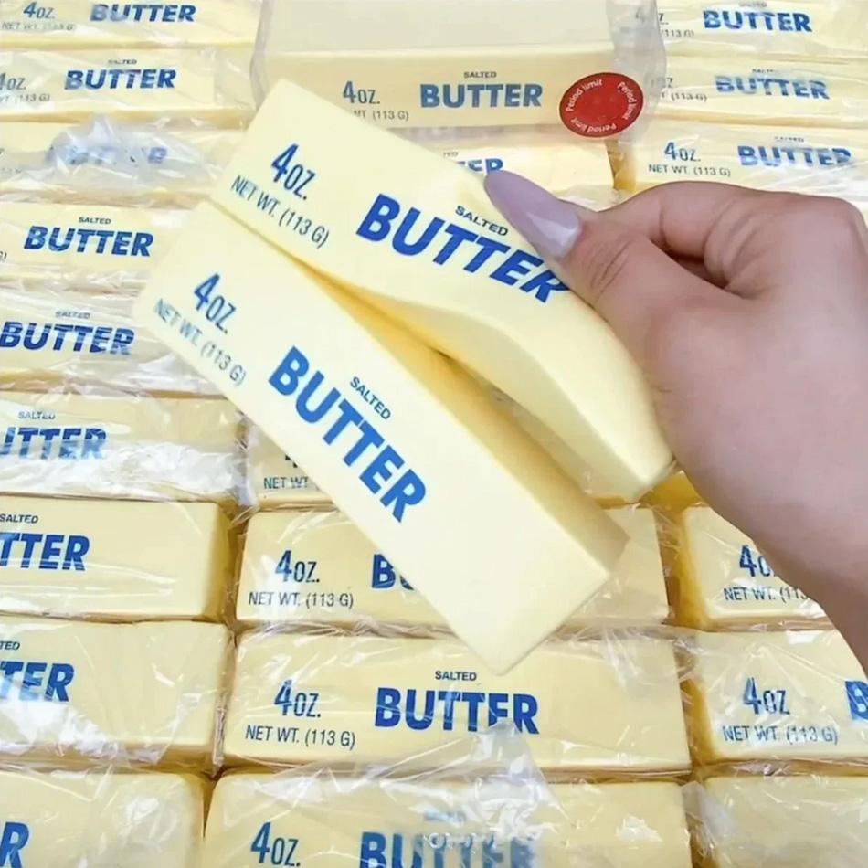 Butter Squishy Slow Rising Squeeze Toy, Soft Stretchy Butter Stick Food Squishy, Sensory Fidget Toy for Stress Anxiety Relief