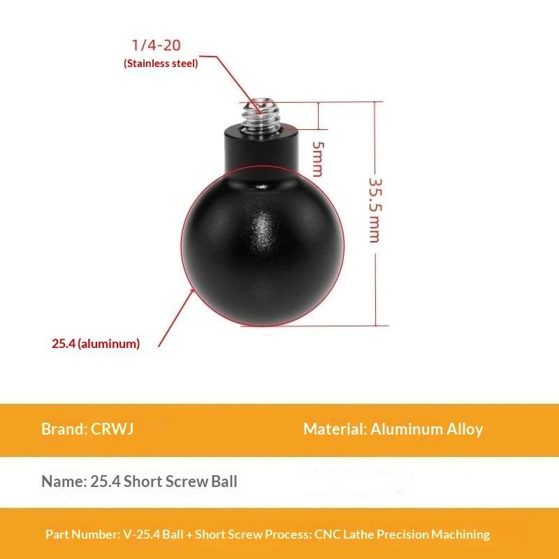 Aluminum 15Mm/17Mm/19Mm/20Mm/25Mm Ball Head Adapter To M6 1/4 Bolt For Motorcycle Phone Holder Car Bracket Camera Stand
