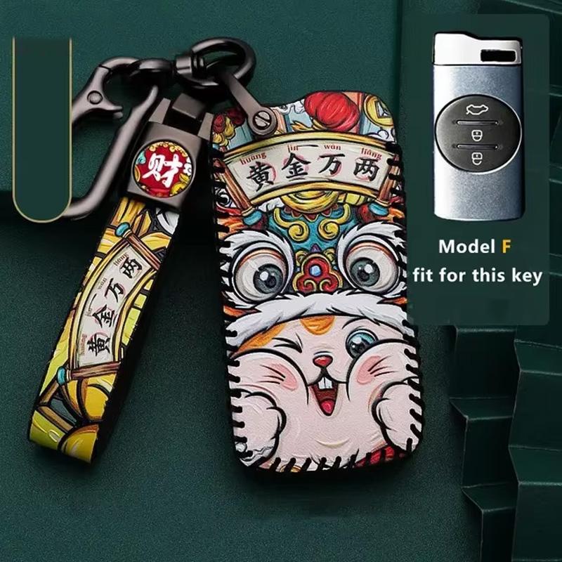 

Leather Car Key Case for Chery 8pro 7Plus Tiggo 8 Pro Omoda 5 Arrizo GX Keychain Bag Shell Remote Protection Cover Accessories