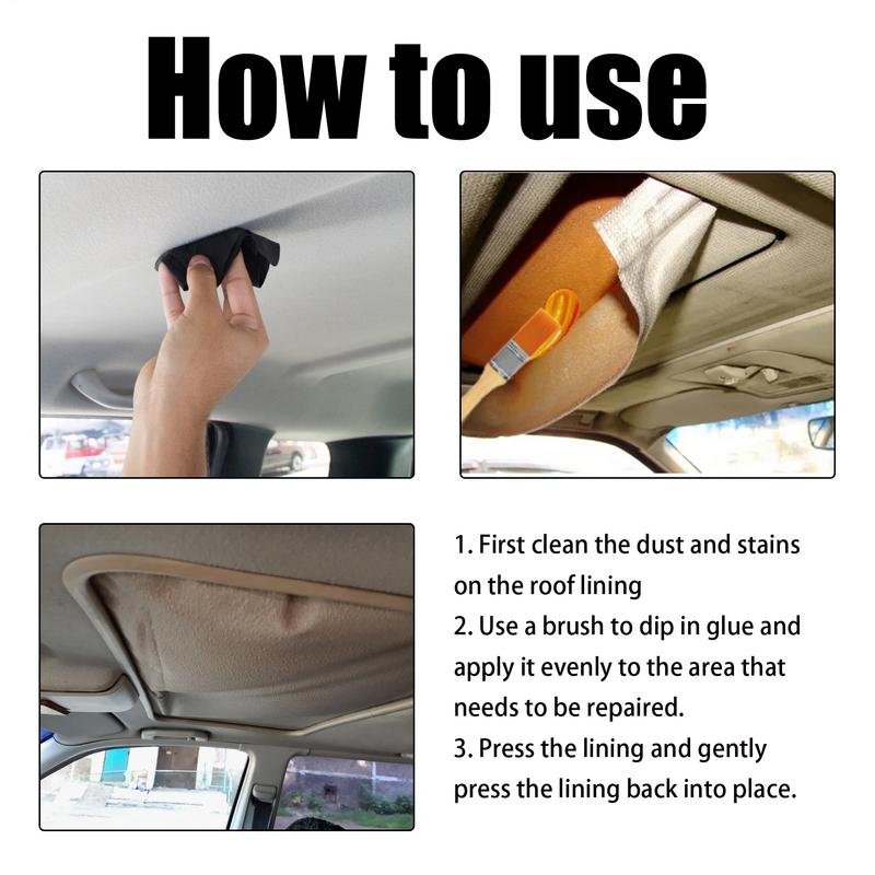 Headliner Repair Glue 100g Car Upholstery Glue Automotive Strong Adhesive with Brush Upholstery Repair for Leather Fabric