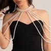 Collar Shoulder Body Chain Imitation Pearl Sweater Long Chain Big Necklaces Shawl  Women Sexy