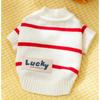 Knitted Striped Dog Sweater Small To Medium Breeds Winter Warm Pet Clothing Black Red Stripe