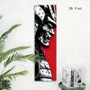 Japanese Samurai Warrior Tapestry, Black Red Vertical Wall Hanging, Gothic Room Decor