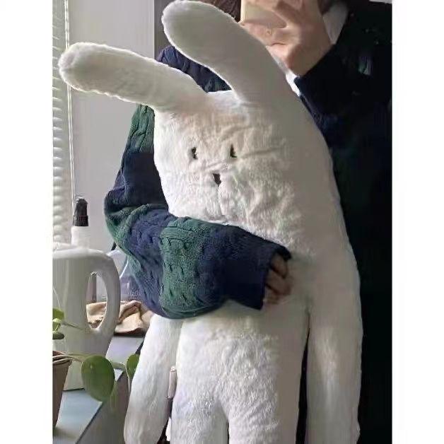 Big White Rabbit Plush Sleeping Pillow - Cute, Soothing Stuffed Toy for Healing & Birthday Gift