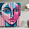 Pink Roses Print Shower Curtain: Flower Decor For Bathroom Waterproof Fabric With Hook Rings Set   #Homedeco