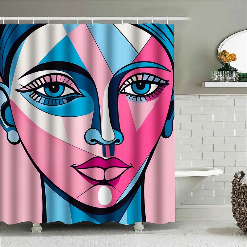 Pink Roses Print Shower Curtain: Flower Decor For Bathroom Waterproof Fabric With Hook Rings Set   #Homedeco