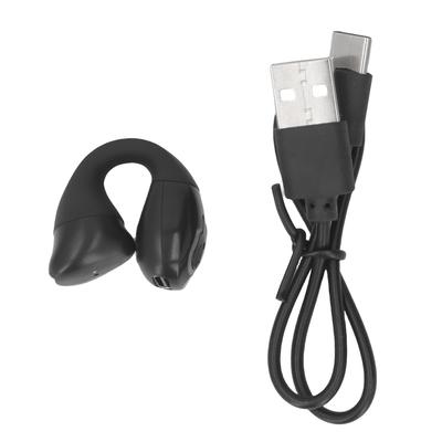 Bluetooth V5.4 Earbud Single Side Open Ring Clamp On Wireless Earphone for Sports Business Work Black