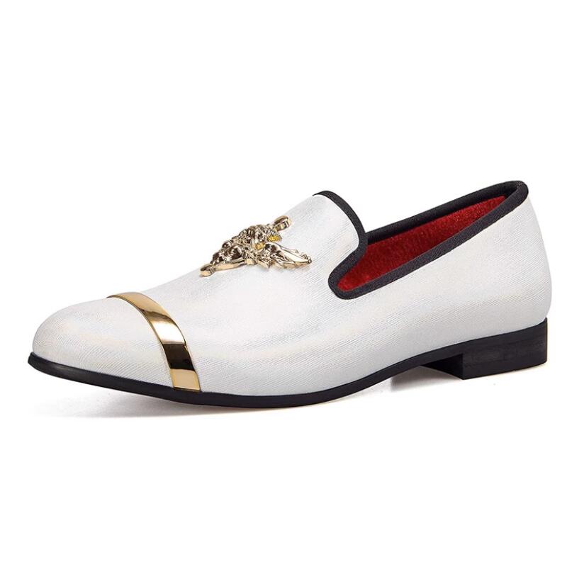 Mocassini da Uomo in velluto alla moda Scarpe Eleganti con decorazioni metalliche mocassini di lusso da festa Zapatos Hombre a27