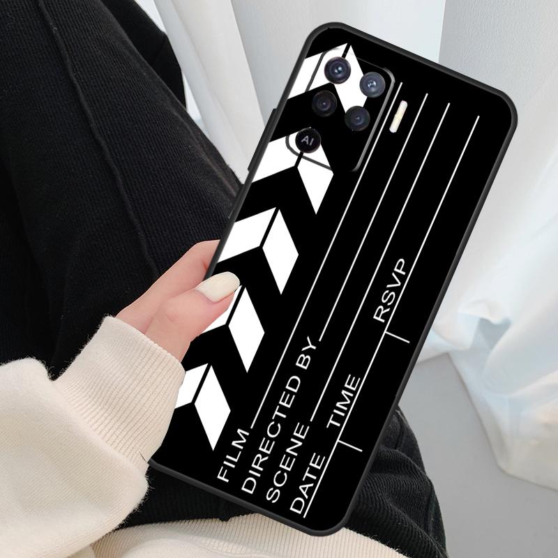 Film Movie Maker Clapperboard Take Case For Oppo A18 A38 A58 A78 A98 A80 A60 A40 A96 A76 A16 A94 A74 A54 A15 A17 A57 A77 A5 Pro