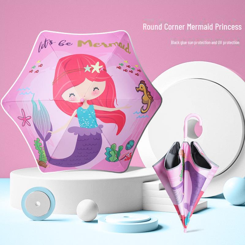 

Детский мультяшный зонтик: Безопасные, с закругленными углами, антипрокольные, легкие, с длинной ручкой для мальчиков и девочек из детского сада и начальной школы.