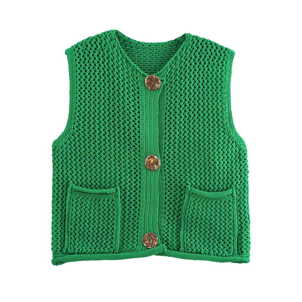 DAFIFY Damen Mode Lässig Frühling Herbst Einfarbige Druck Ärmellos V-Ausschnitt Pullover
