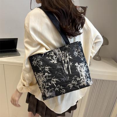 2025 New Fashion High-end Sense of National Style Shopping Bag Large-capacity Commuter Tote Bag Single Shoulder Portable Messenger Women's Bag