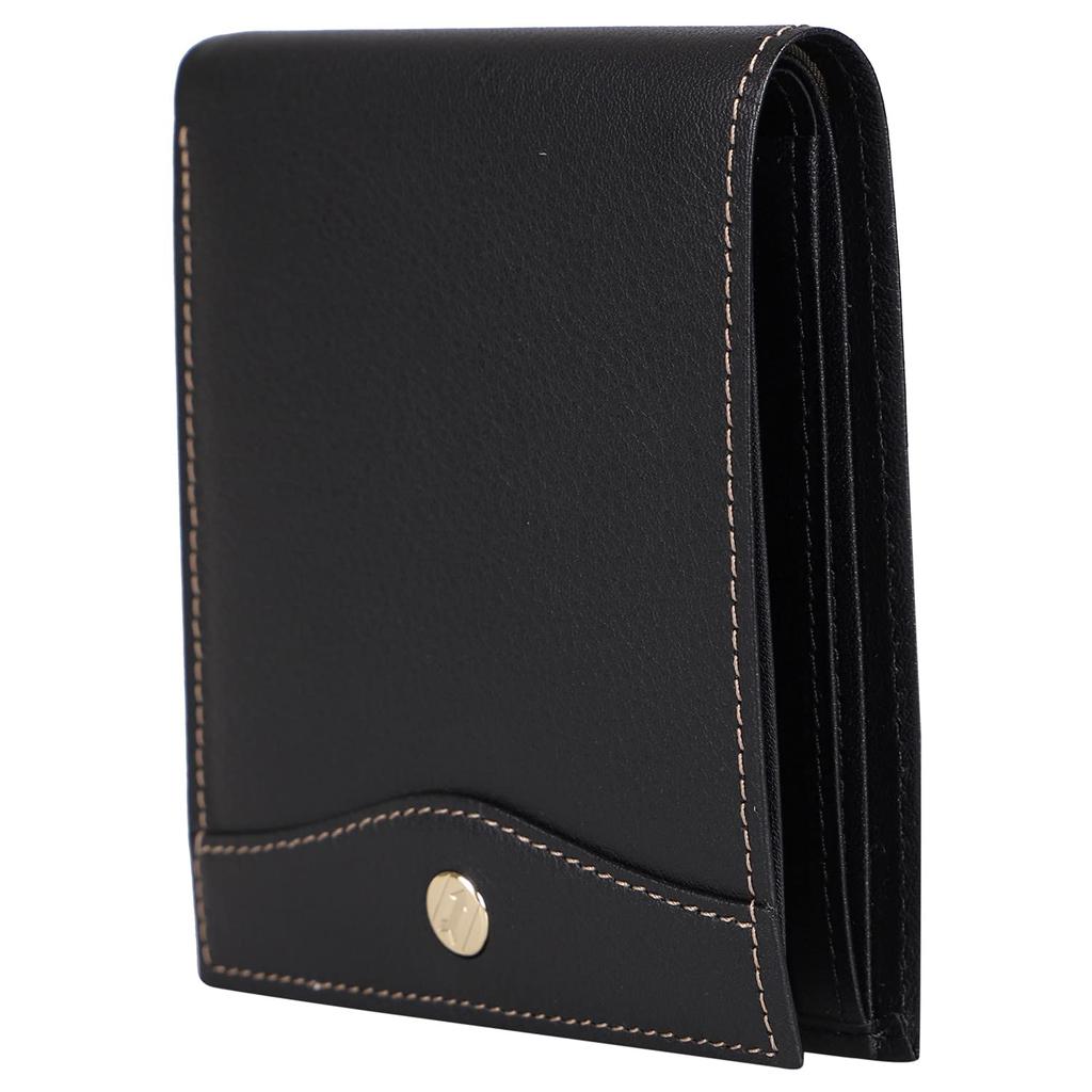 GOLD PFEIL OXFORD Men's Bifold Wallet In Genuine Leather, Black and Burgundy, GP10518 (Burgundy)
