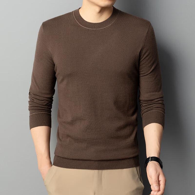 G·TENNA Men's D-HAC3658 100% Wool Crew Neck Pullover Sweater