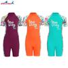 Children's Swimsuit Girl Middle Small Children One-piece Short-sleeved Box-suit Baby Sunscreen Quick-drying Hot