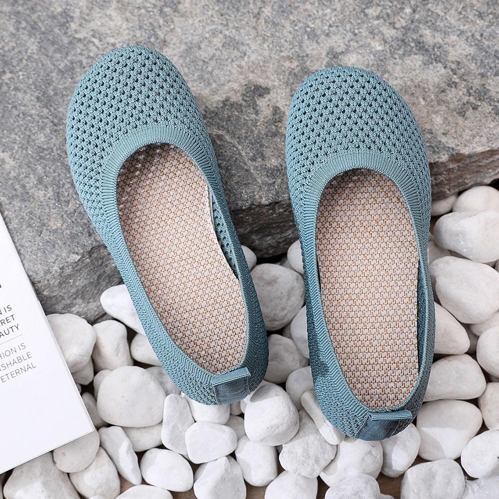 Chaussures d'été en tissu, Maille, Respirantes, Antidérapantes, Sandales décontractées confortables, Chaussures de travail noires