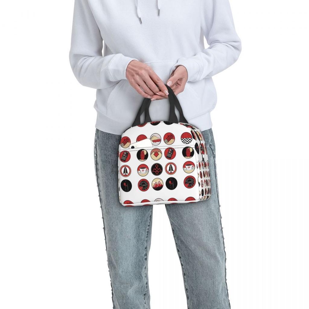 Twin Peaks Red Room Insulated Lunch Bag for Women Children Portable Food Boxes Thermal Lunch Box Tote