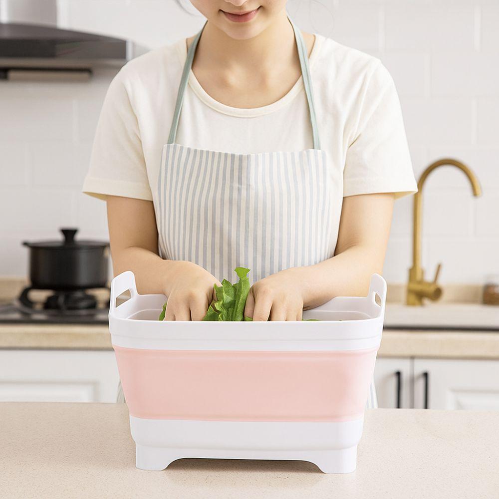 Household Folding Washing Basin Thickening Fruit Vegetable Baske Collapsible Sink Strainer  Camping
