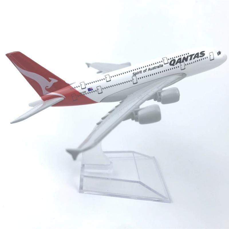 16cm Diecast Model Air Australia Qantas 380 A380 Airlines Airways Toys Model Airplane Diecast Metal 1/400 Scale Plane W Stand