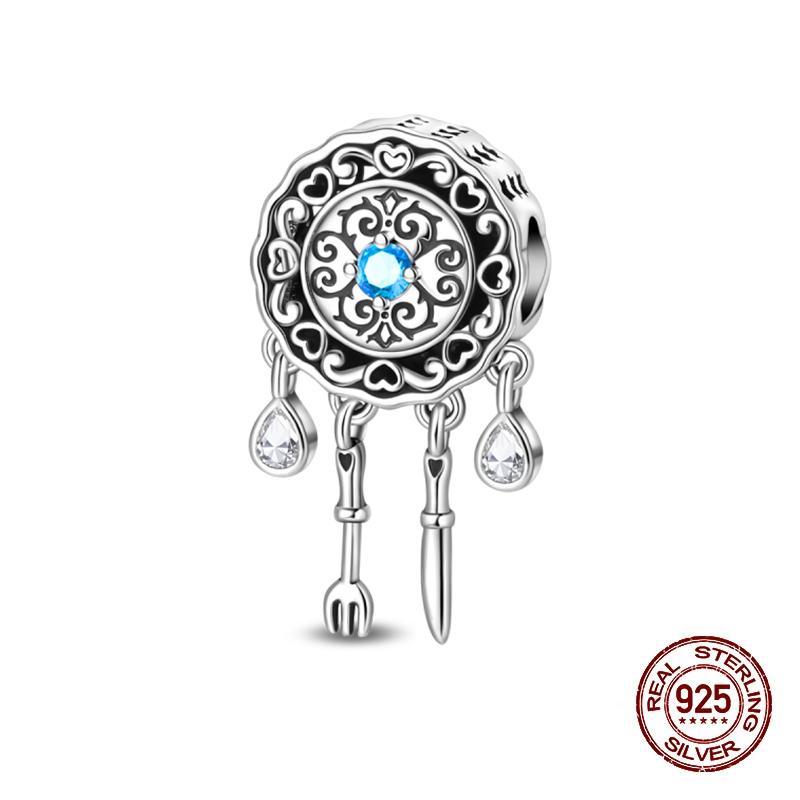 Fashion Copper Feather Colorful Luminous Dreamcatcher Charms Bead Fit Original Bracelets Exquisite Diy Jewelry Gift